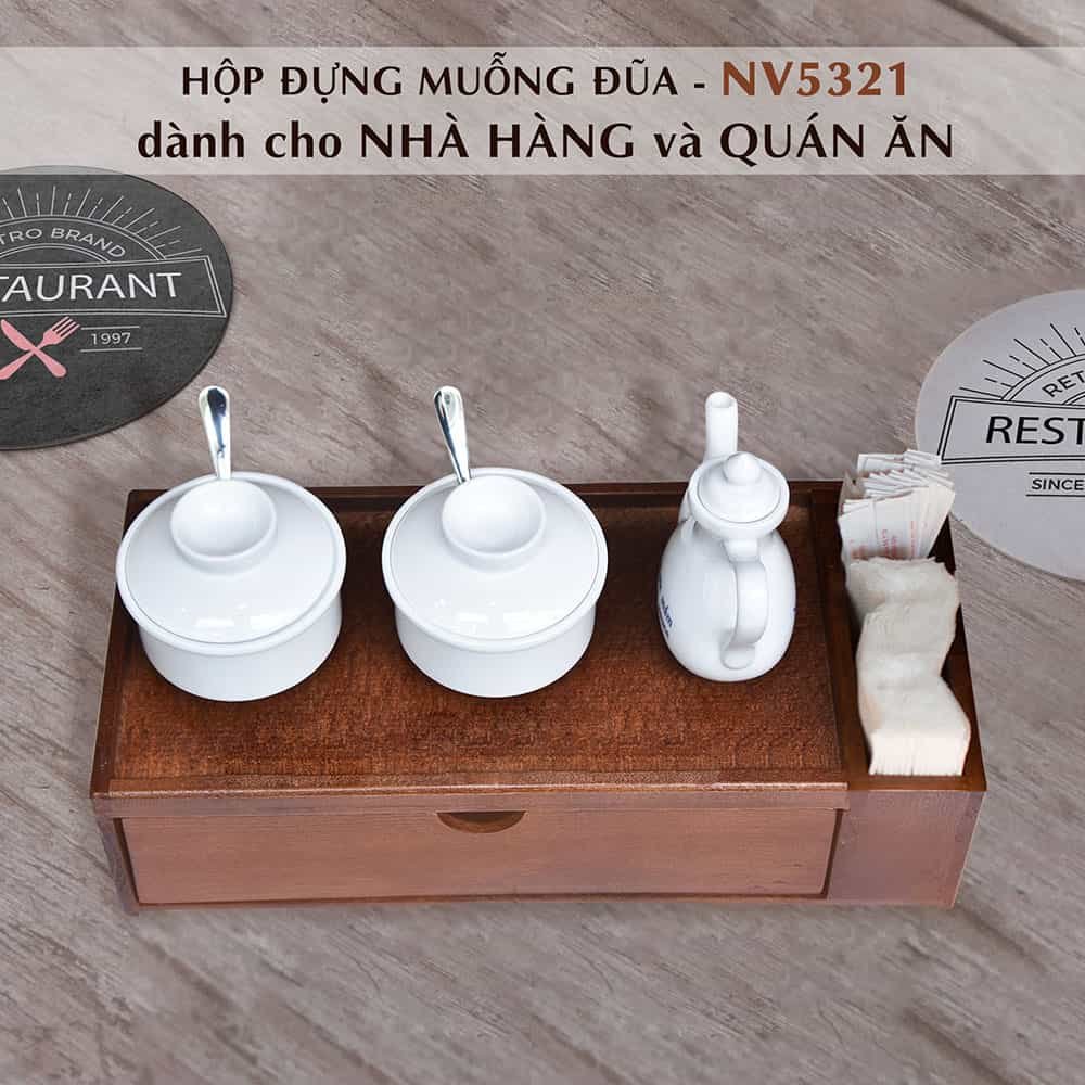 [HCM]Hộp đựng muỗng đũa bằng gỗ Nhatvywood NV5321 cho nhà hàng hay trong phòng ăn hộp đựng đũa thìa cao cấp hộp gỗ đựng đũa ăn hộp đựng đũa muỗng có nắp đậy đồ đựng để đũa muỗng đồ dùng nhà bếp tiện ích.
