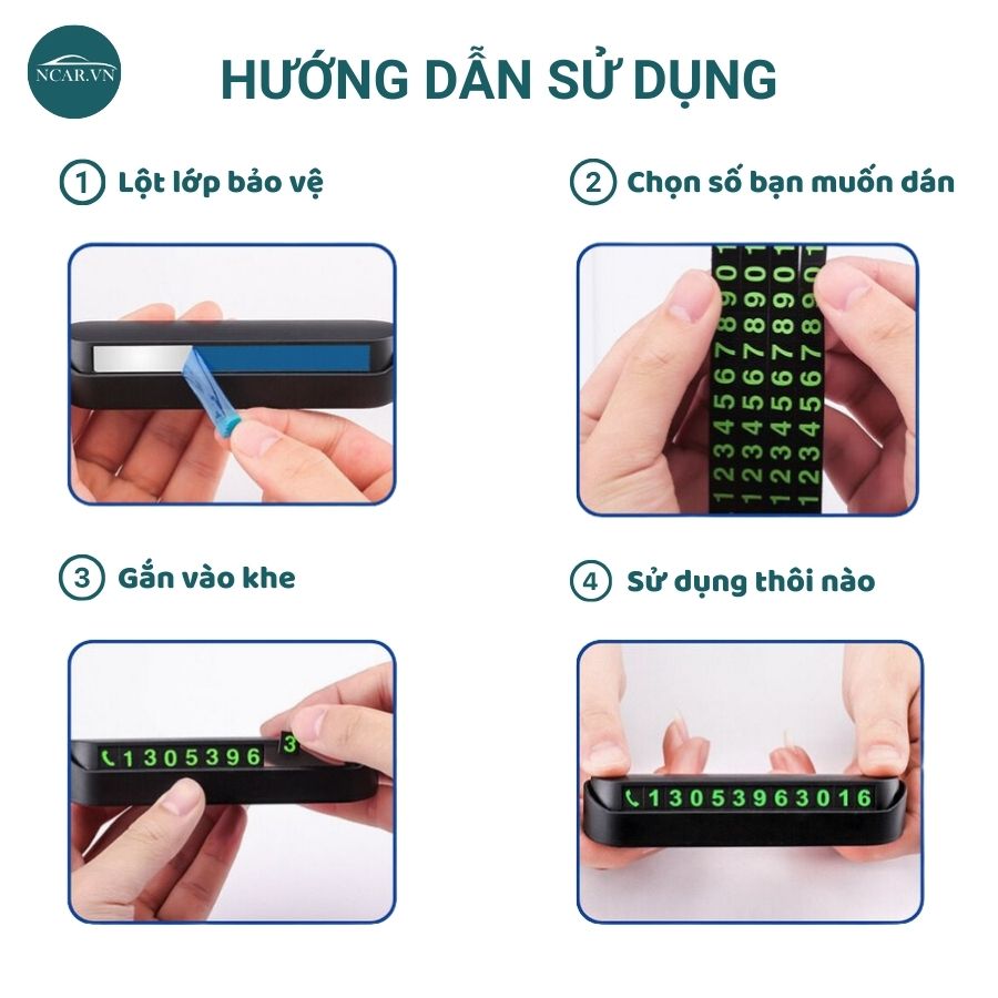 Bảng ghi số điện thoại phản quang ô tô