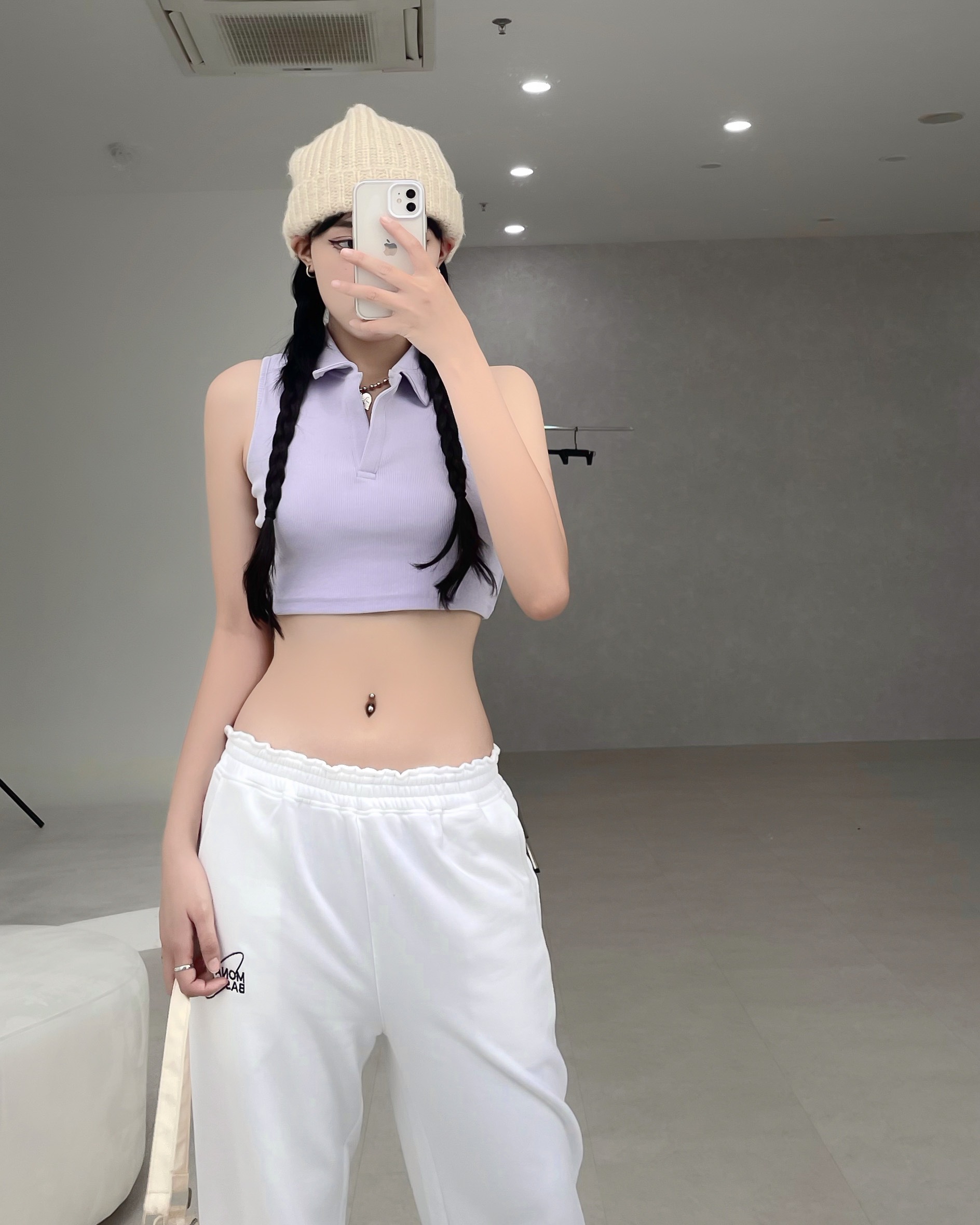 [VOUCHER 12%/149K] Áo croptop polo MONÁ - PERRY