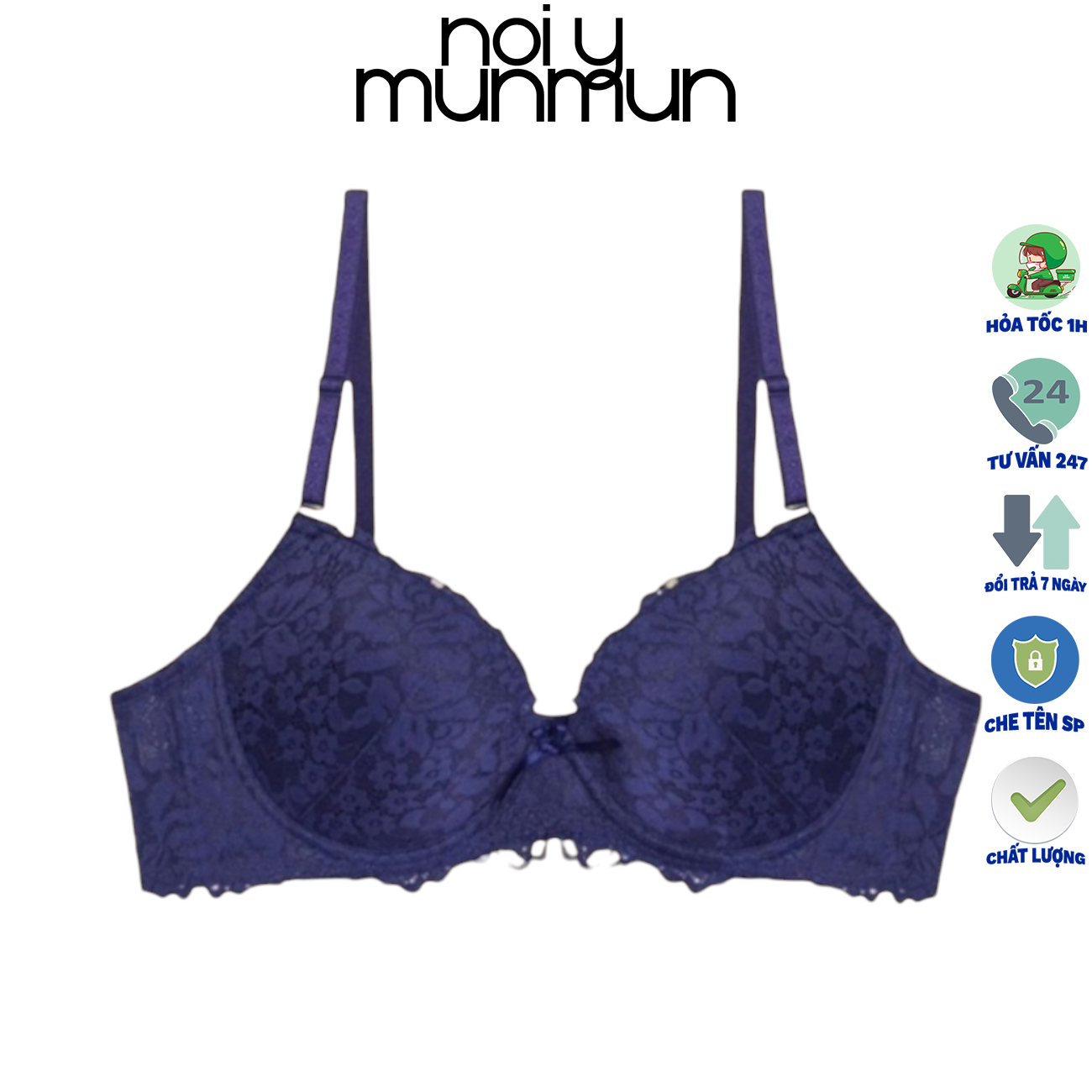 Áo ngực nữ boya ren mút mỏng có gọng noiymunmun a522b