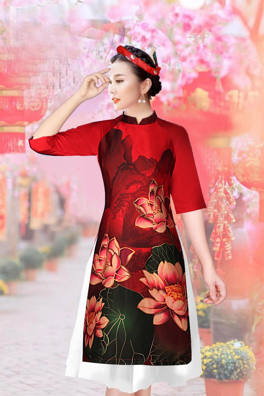 Áo dài cách tân lụa pháp màu xanh, sản phẩm tốt với chất lượng, độ bền cao và được cam kết sản phẩm y như hình