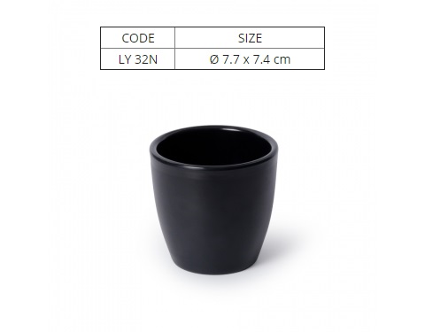 Ly Nhựa Melamine Lùn Đen Nhám 200ml- LY32N