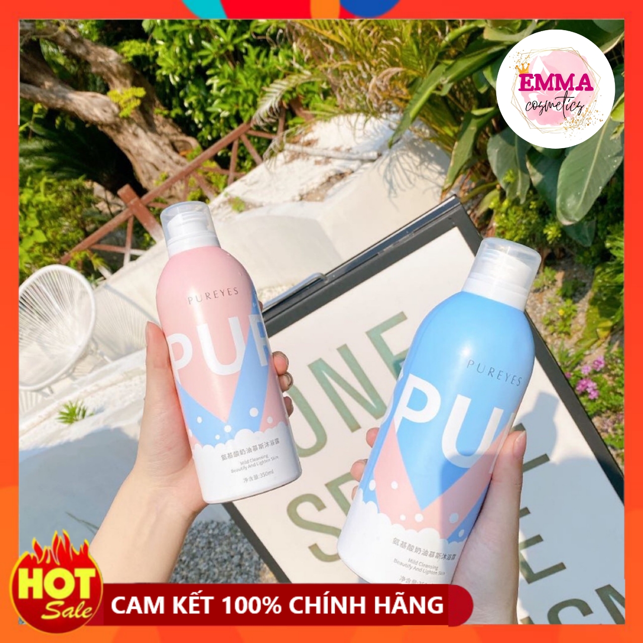 Sữa tắm dạng bọt Pureyes dưỡng trắng da (PE69)