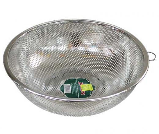 Rổ INox Kích thước 28cm Vành Dày - Lỗ Nhỏ