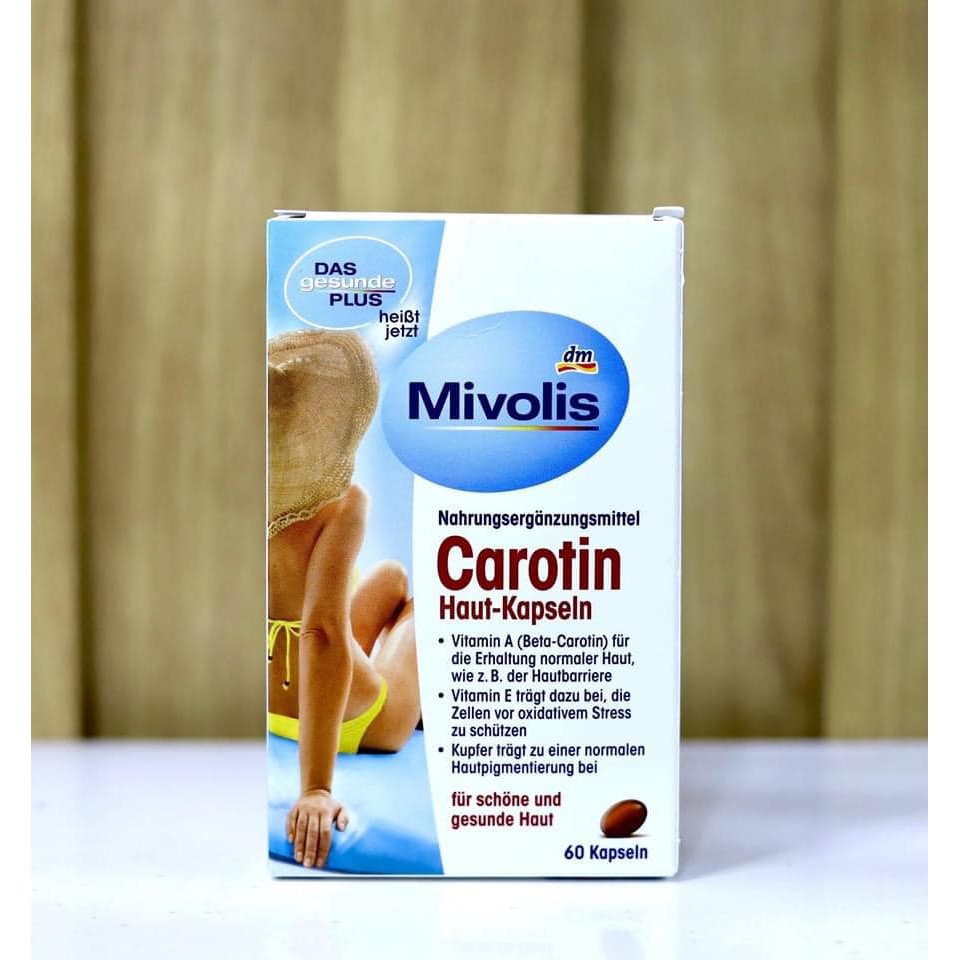 Viên uống chống nắng Mivolis Carotin 60 viên nội địa Đức
