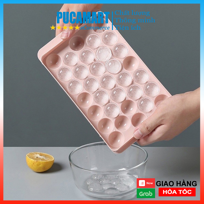 [Hoàn Tiền 10%] [HCM]Khay Làm Đá Viên Tròn, Làm Rau Câu, Thạch, Khay Đá Viên, Khuôn Đá Bi