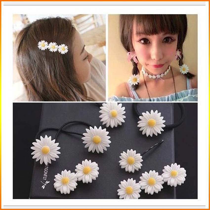 [HOT TREND] Dây cột tóc, kẹp tóc hoa cúc xinh xắn-Hanberi