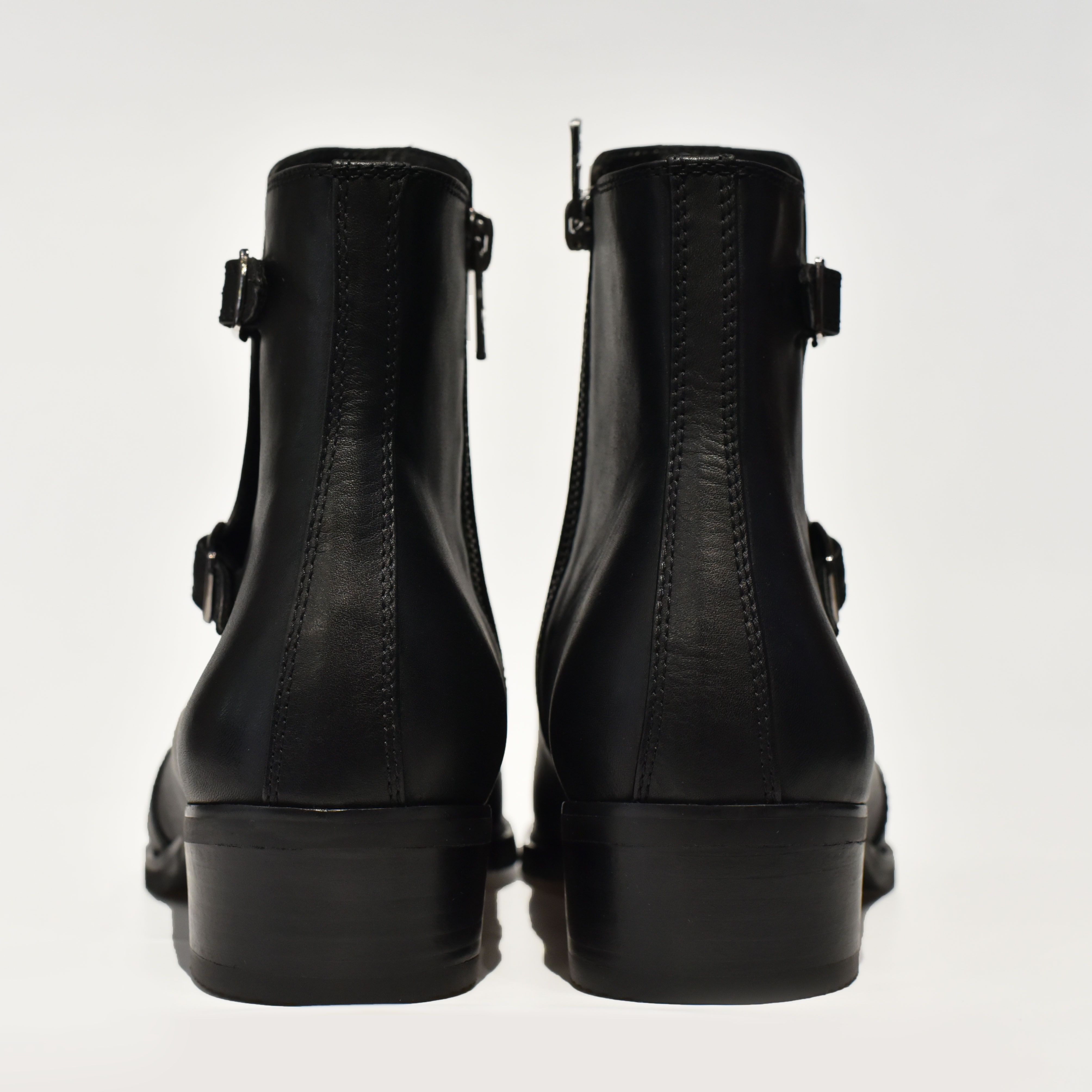 [TATHANIUM Footwear] Giày zip boot double monkstrap nam màu đen da bò mộc