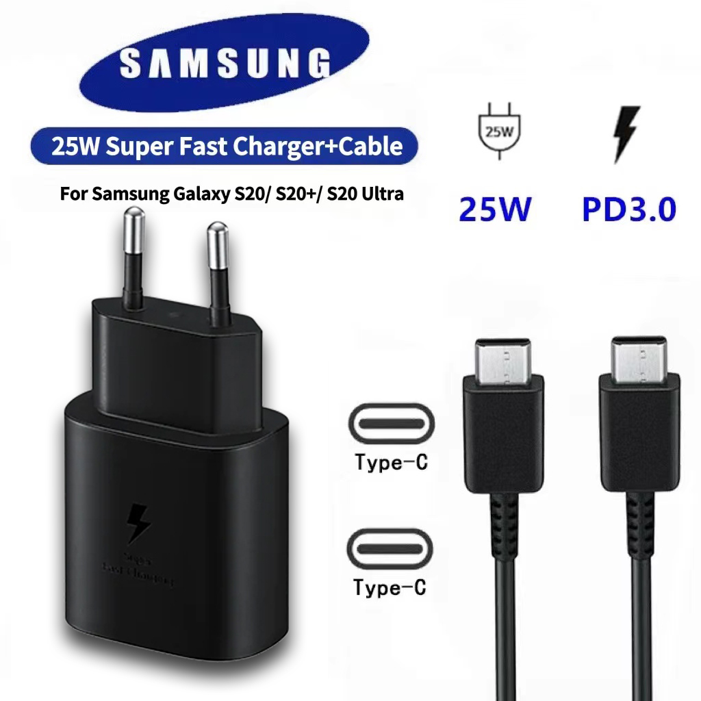 Bộ sạc nhanh samsung 25w, củ sạc nhanh samsung cổng type c cho samsung note 10 note 20 a71 a70 a80 a90 s20 s20+ s20 ultra
