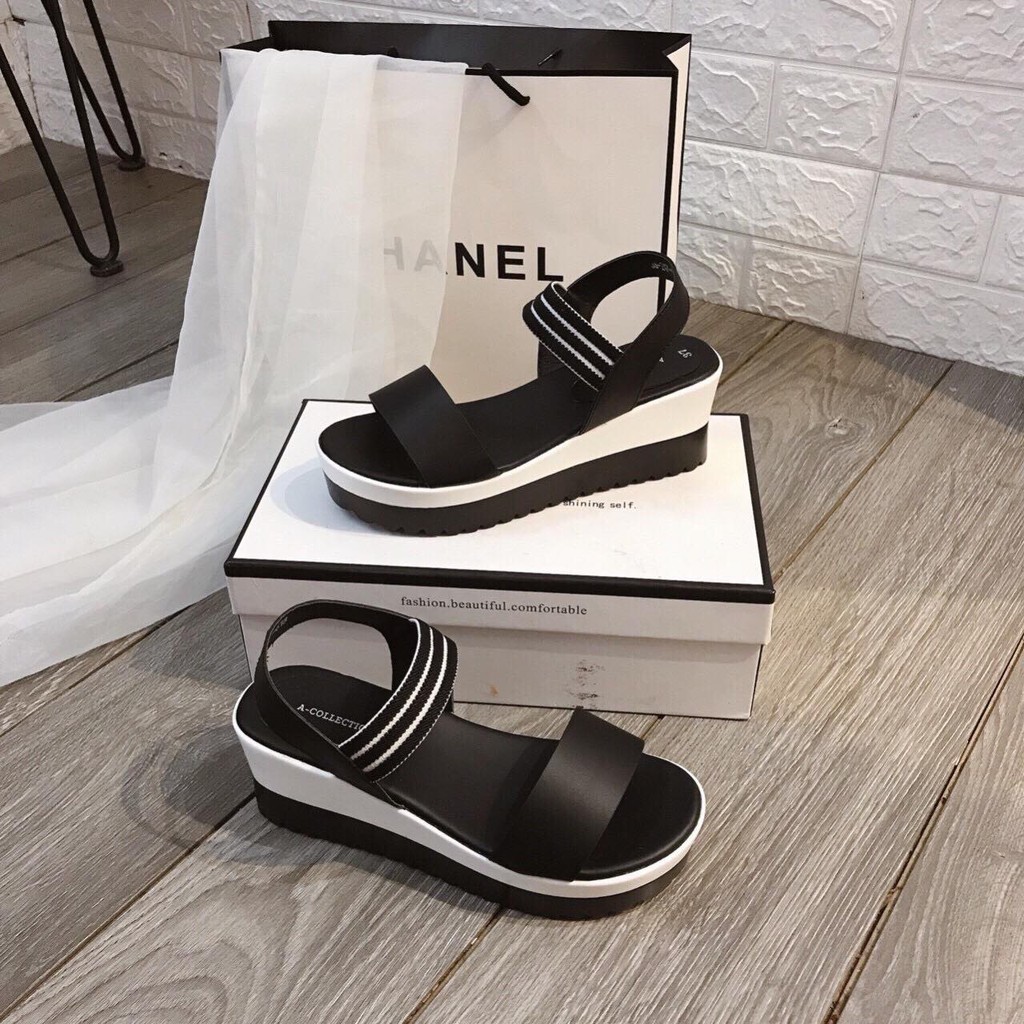 Sandal Acollection da thật đế xuồng nhẹ