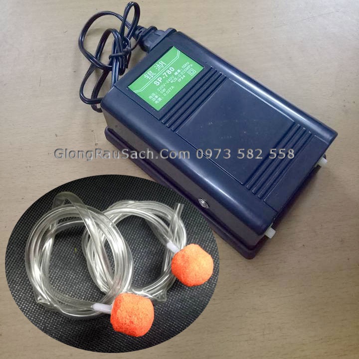 (TẶNG DÂY + VIÊN SỦI) Máy Sủi Khí Oxy Bể Cá Cảnh Mini 2 vòi SP 780