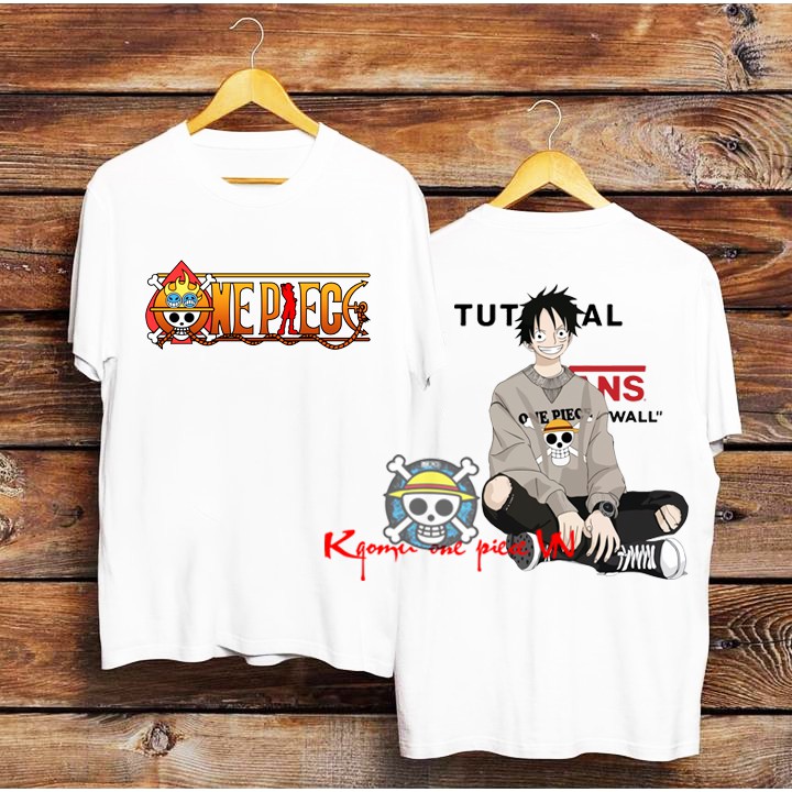 Áo thun one piece Luffy thun Cotton áo thun nam áo phông nam - nữ Tay ngắn cổ tròn