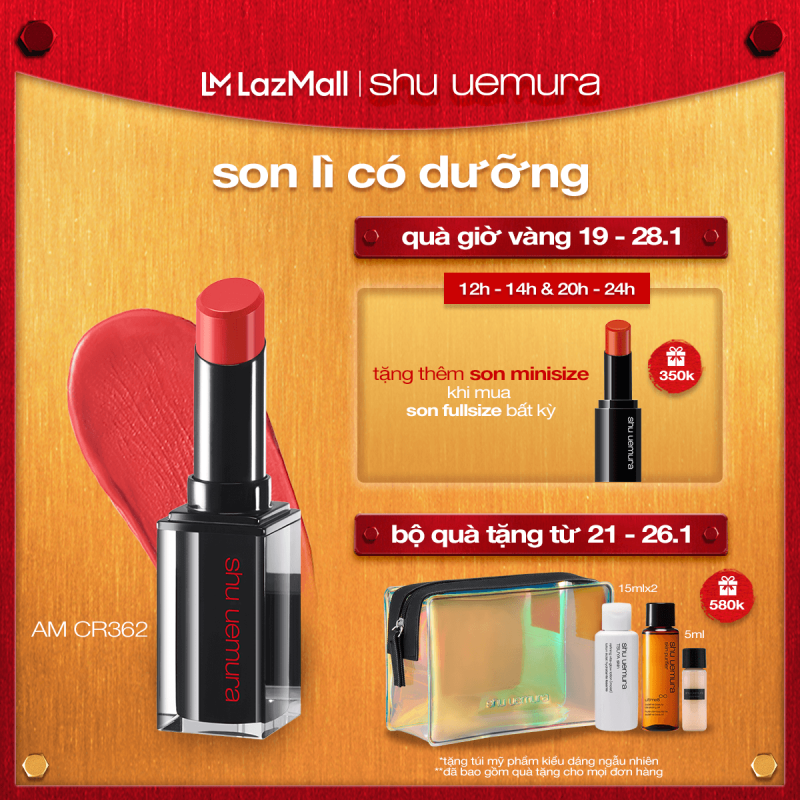 [flash sale 22.1] son lì có dưỡng shu uemura rouge unlimited amplified matte lipstick 3g - Giới hạn 5 sản phẩm/khách hàng
