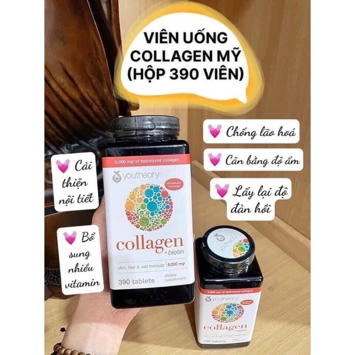 VIÊN UỐNG BỔ SUNG Collagen Youtheory Type 1 2 & 3 390 viên MỸ