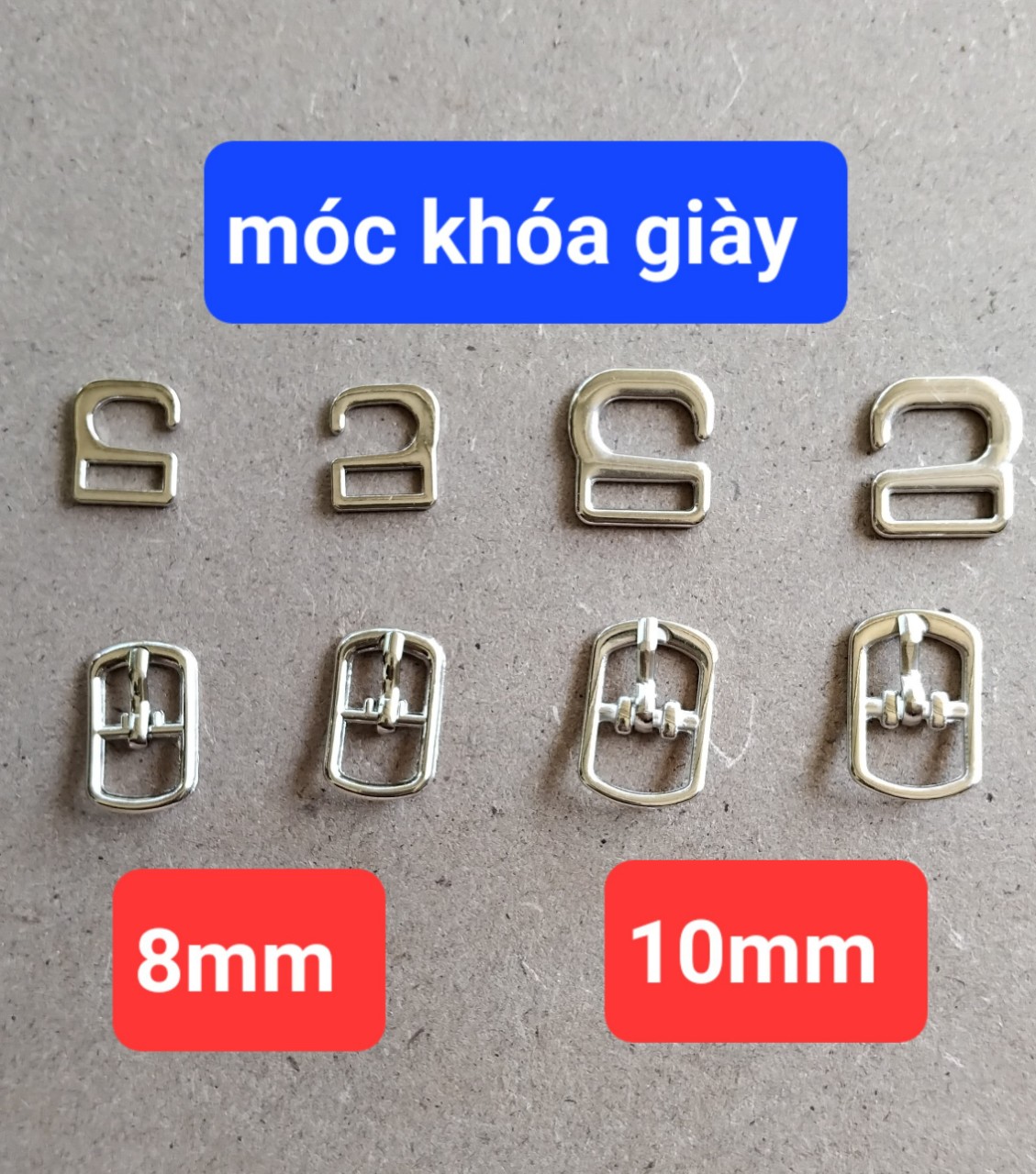 khóa móc giày .khoen móc giày 1cm..0,8cm