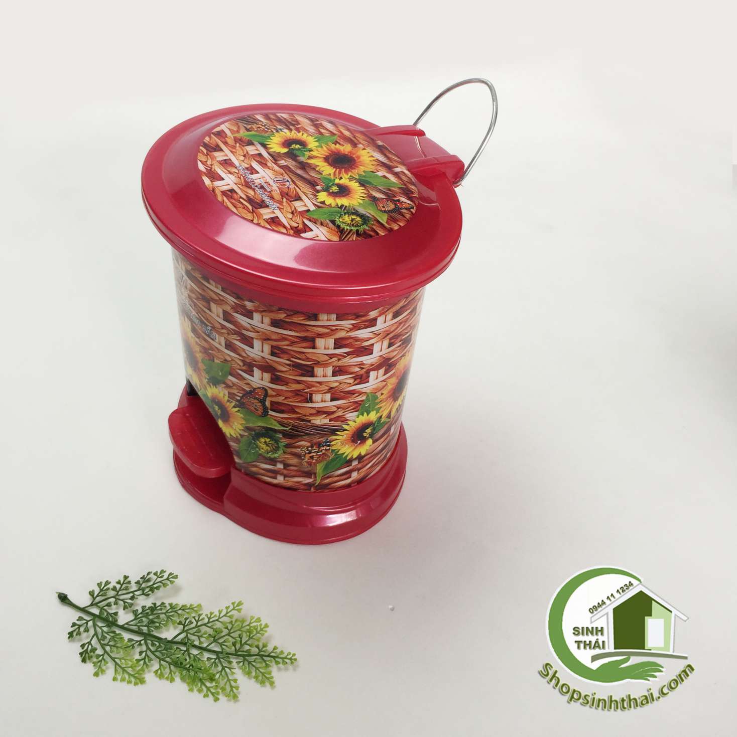 [HCM]Thùng đựng rác oval nhí có nắp đậy - 22cm