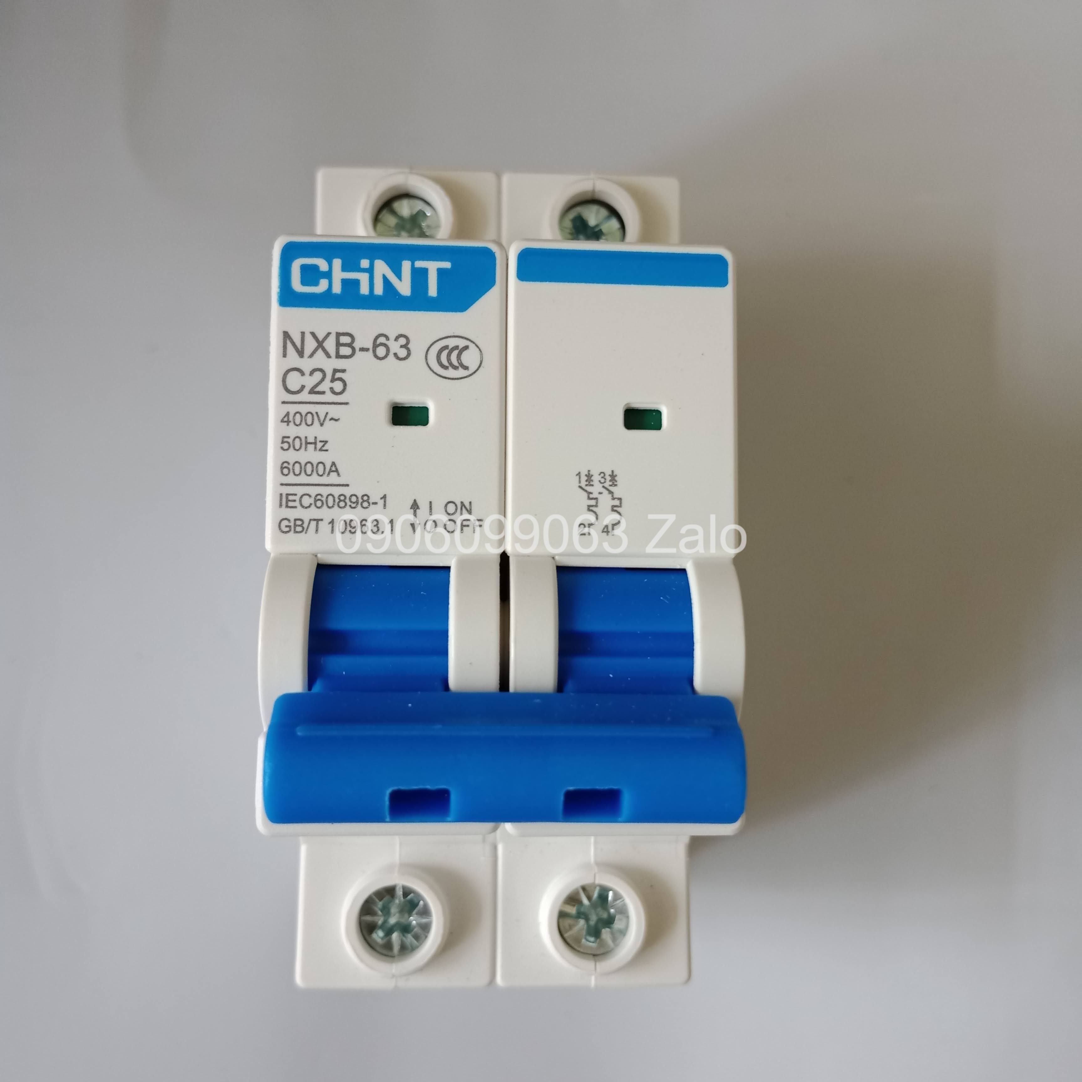 Cb chint 2p nxb 16a, 20a, 25a, 32a, 40a, 63a - cầu dao cắt điện 1 pha chính hãng