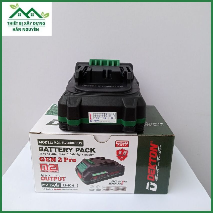 Pin Dekton 2Ah M21-B2000Plus 21V Li-ion 5cell