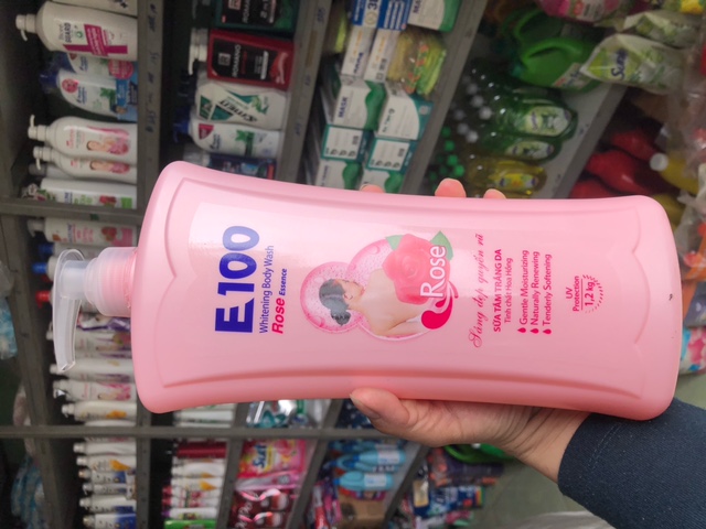 Sữa tắm E100 1.2l hương hoa hồng