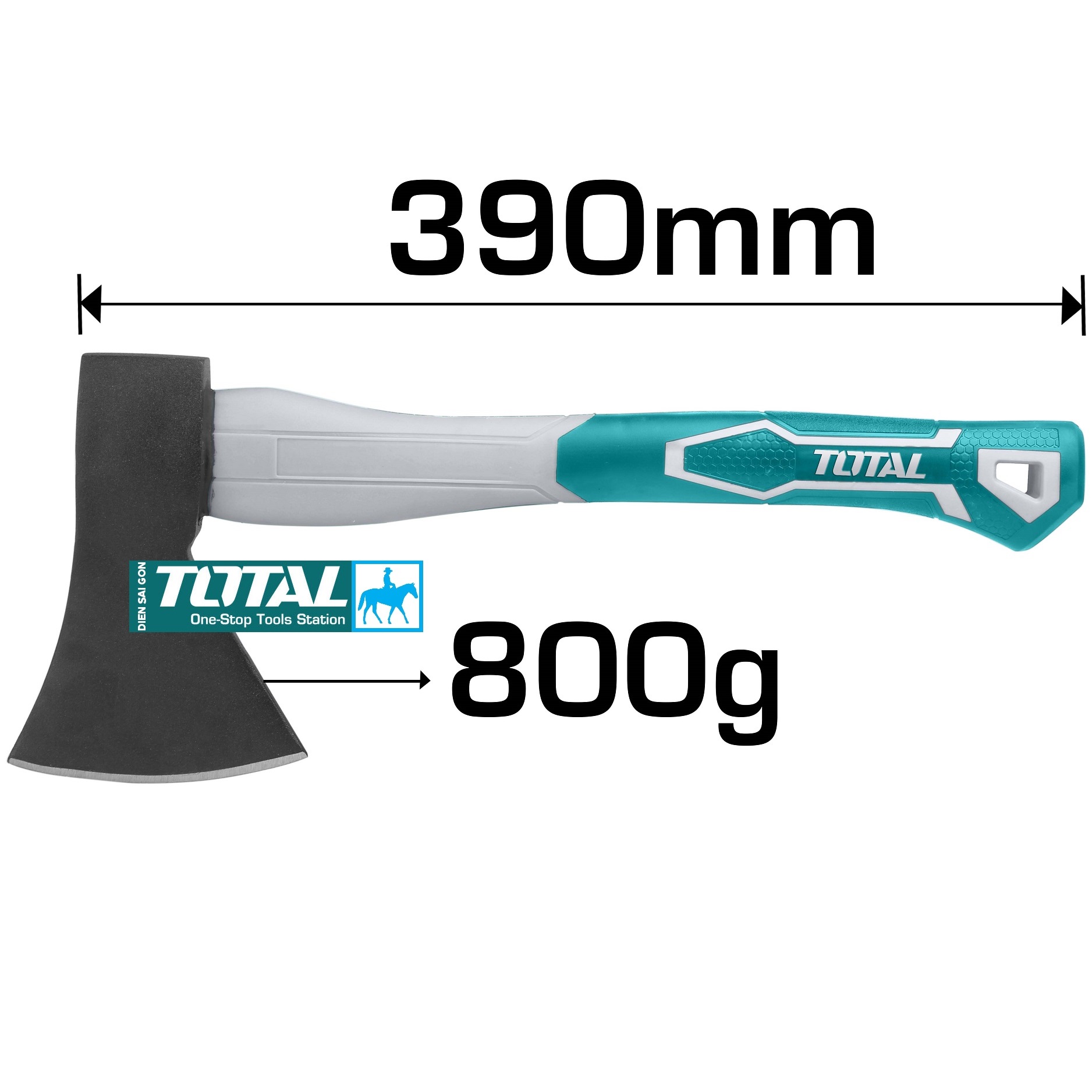 Búa rìu búa rìu dã ngoại cắm trại đi rừng chặt cây cán nhựa lõi thép 1kg 43cm ingco hax02010008