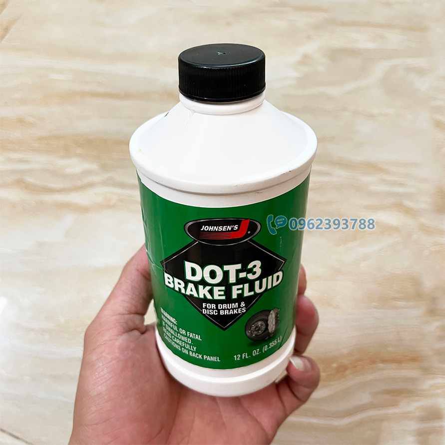 Dầu thắng DOT 3 Brake Fluid Johnsen chai 355ml (dầu phanh DOT3)