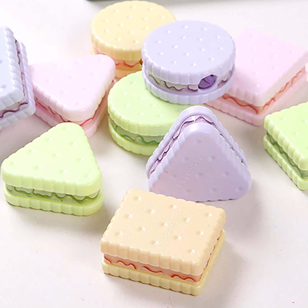 MMLUCK Đáng yêu 1 chiếc Sáng tạo Màu kẹo Văn phòng phẩm Bánh quy Máy cắt bút chì Cookie Sharpener Cái gọt bút chì Đồ dùng học tập