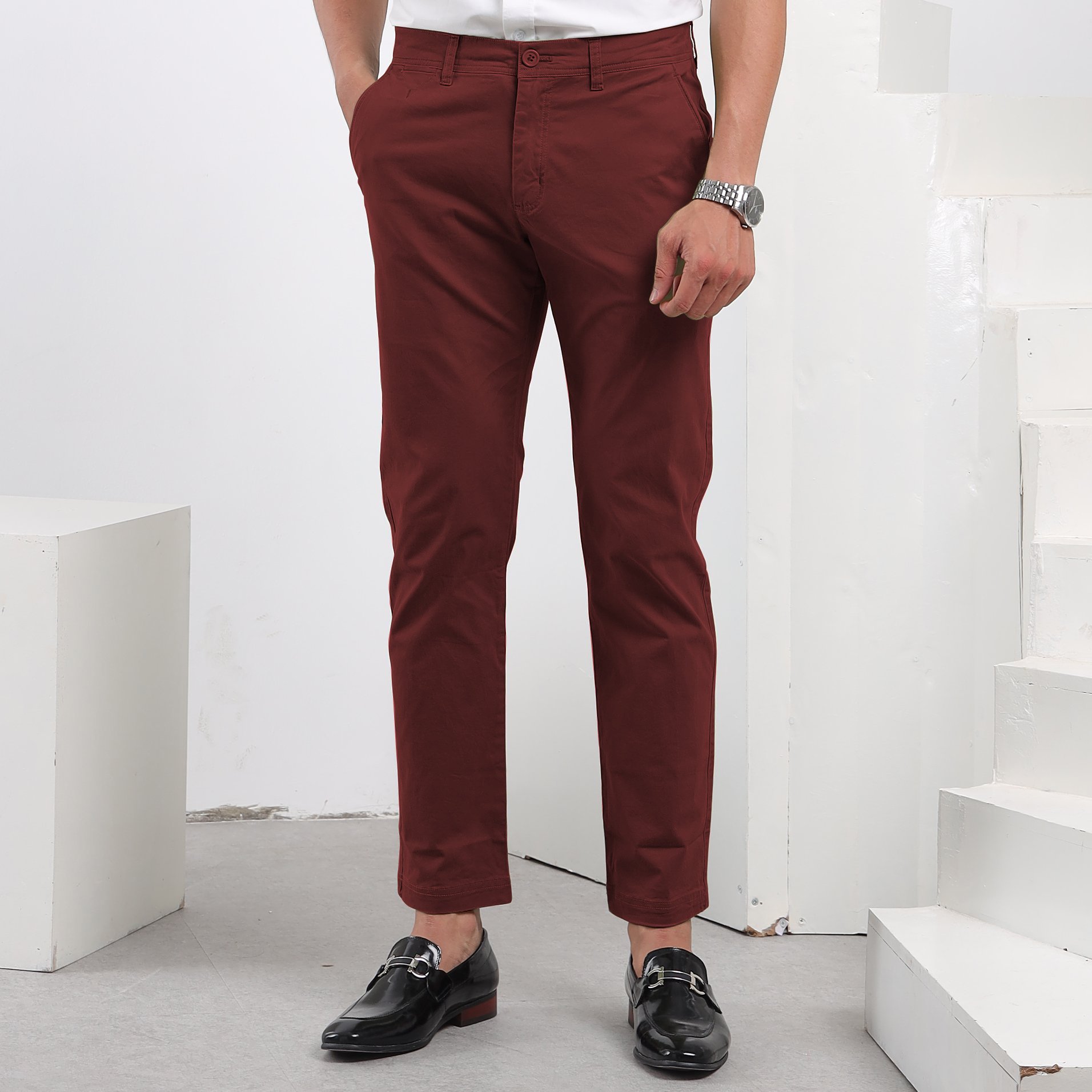 Quần chinos nam  quần kaki nam chất vải kaki dầy mịn co giãn ống côn trẻ đẹp