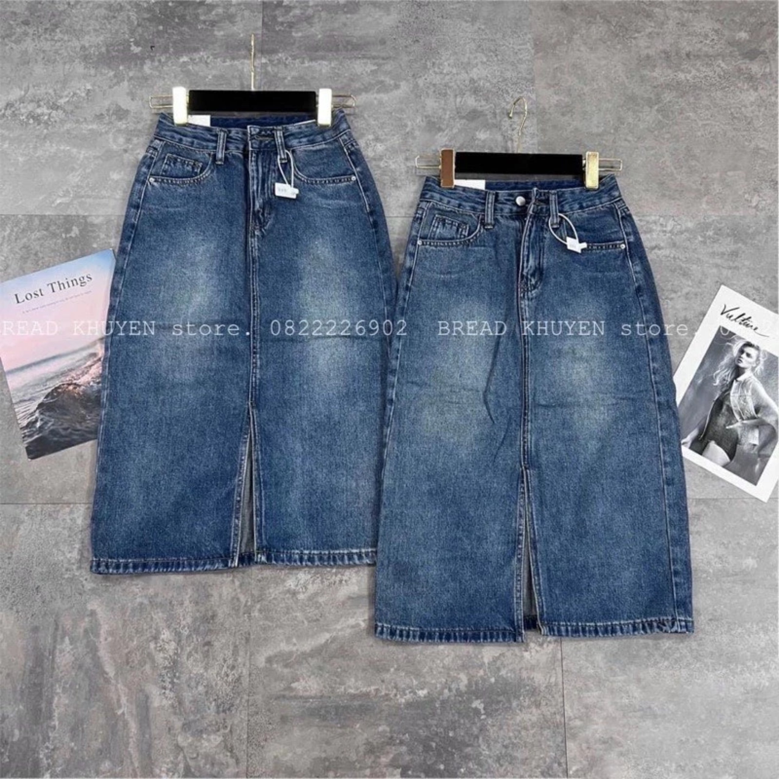 CHÂN VÁY DENIM XẺ TRƯỚC SIÊU HOT #930