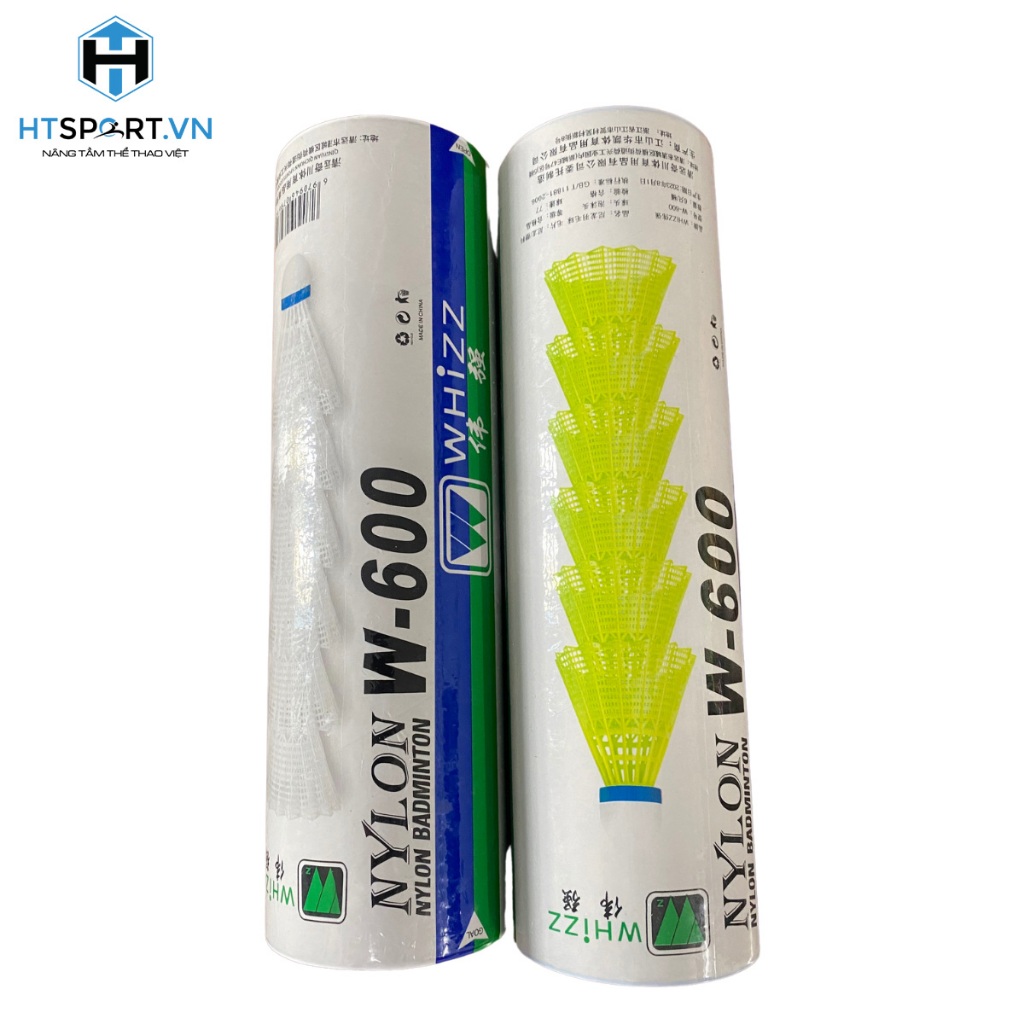 Ống Cầu Lông Nylon Thương Hiệu Whizz Chính Hãng, Quả Cầu Lông Nylon Nhựa Bền Màu Trắng Vàng
