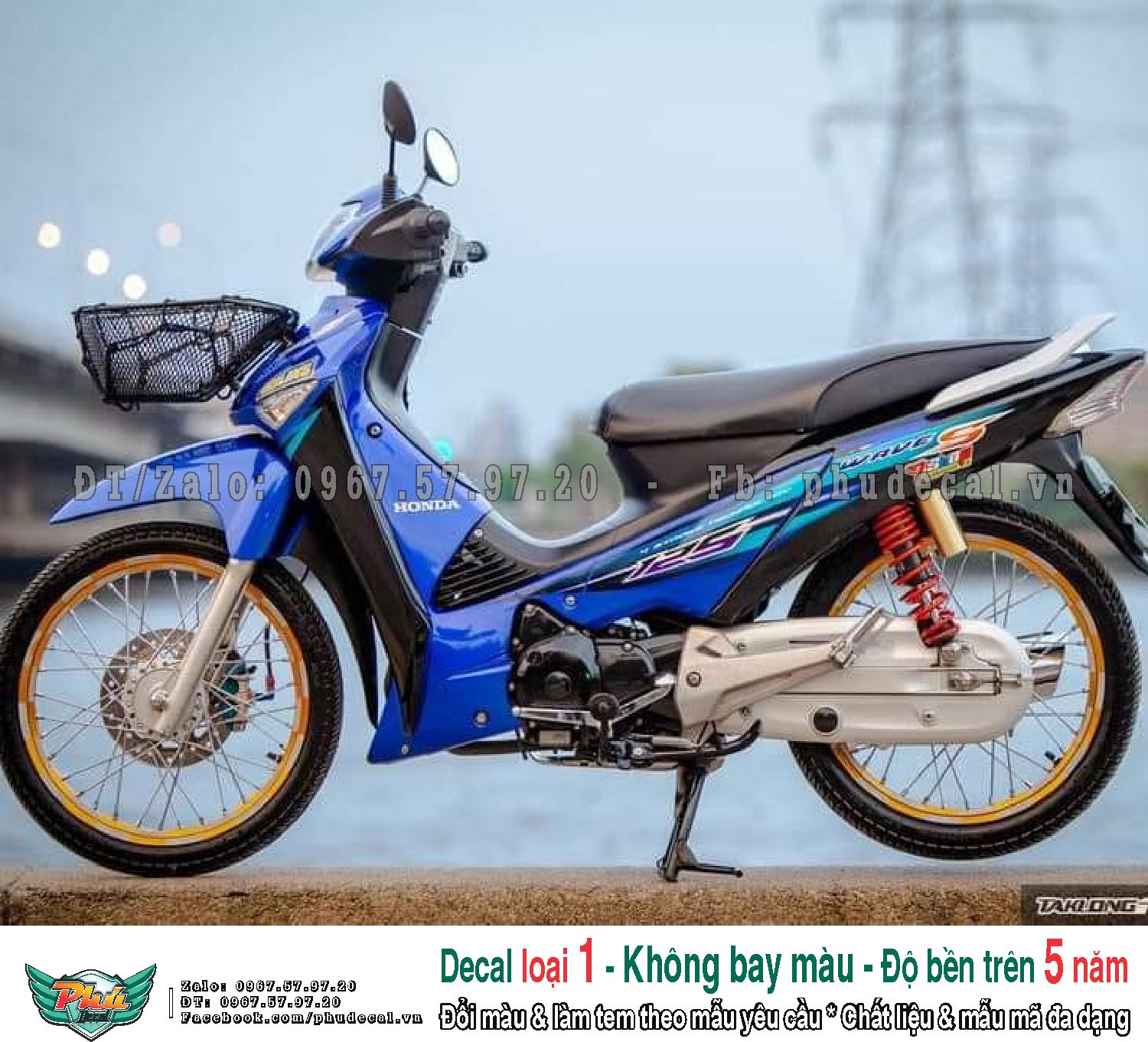 Tem rời wave s 125 xanh đen