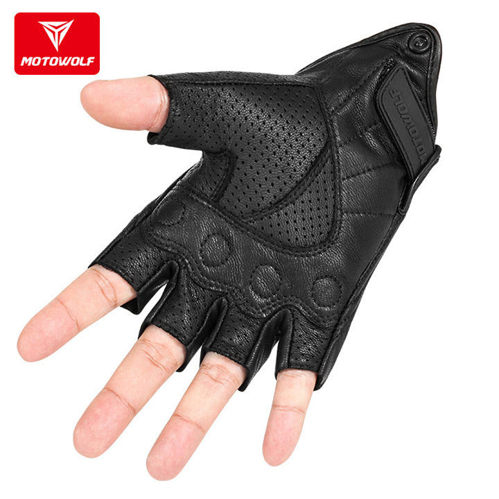 [HCM]Găng Tay Da Cụt Ngón MOTO-WOLF [ 1 đôi ]