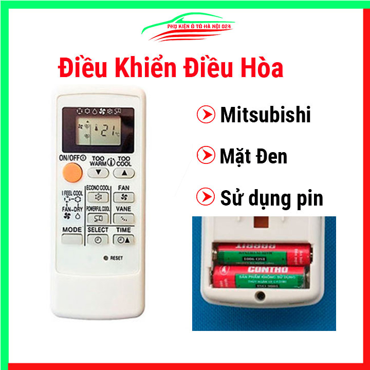 Điều khiển điều hoà Mitsubishi Electric mặt đen