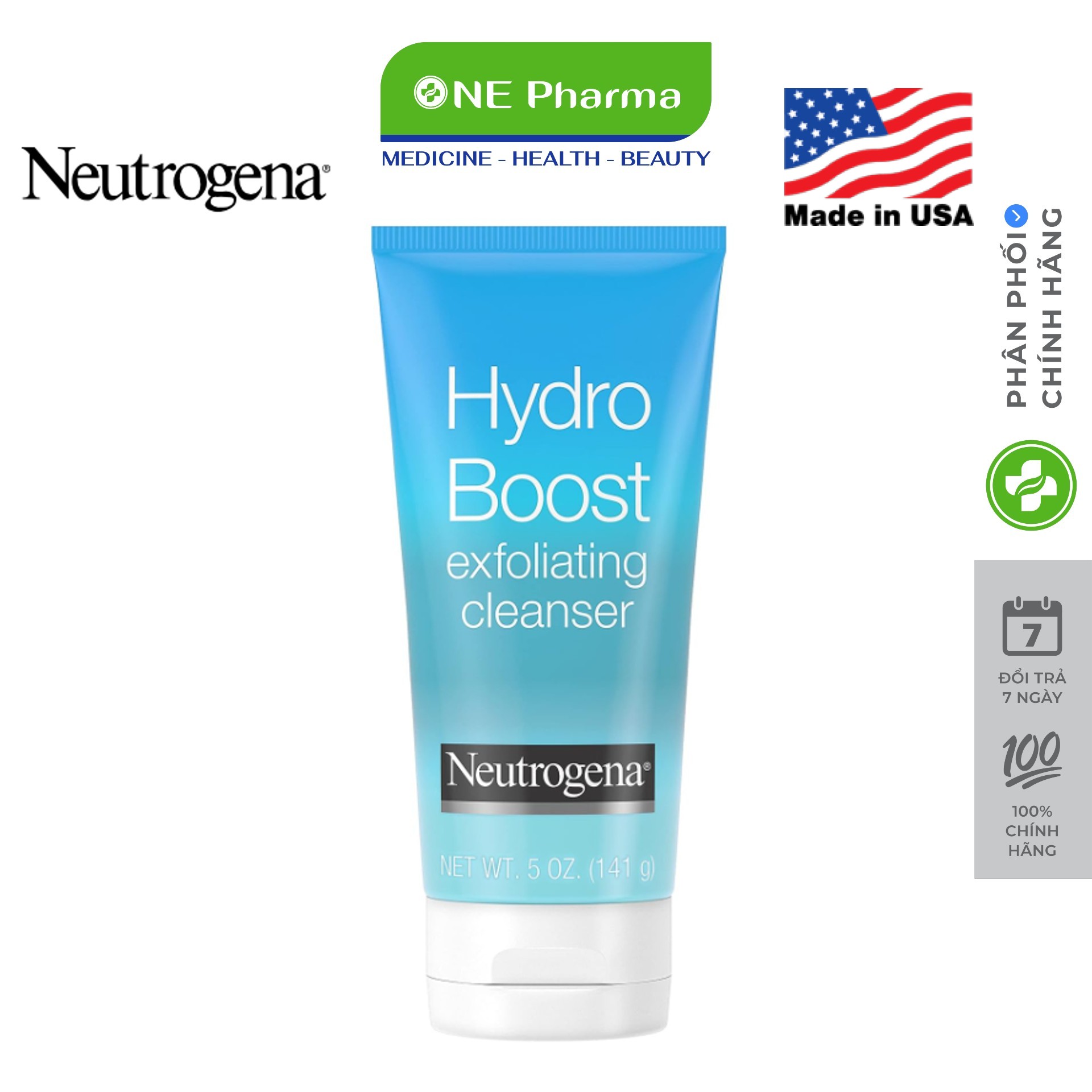 Sữa rửa mặt Neutrogena Hydro Boost Exfoliating Gel 141g