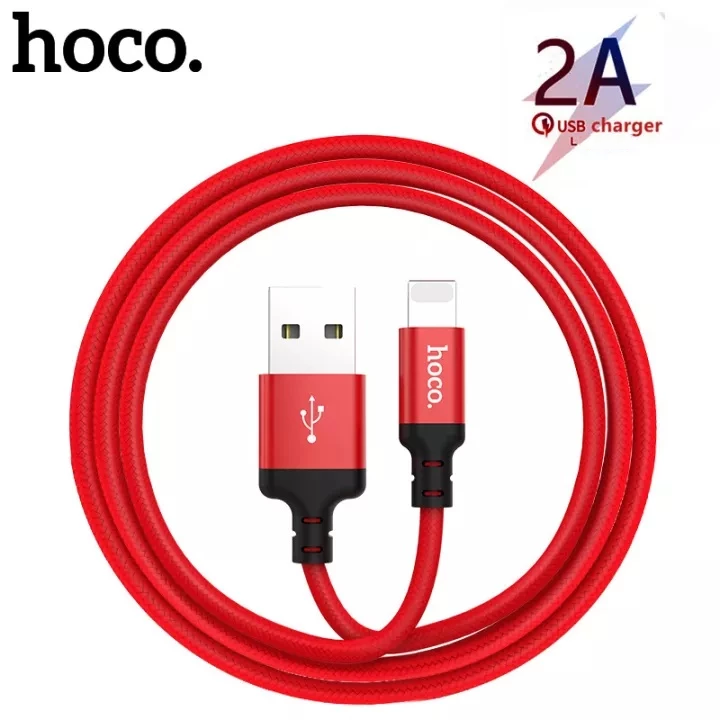 Cáp sạc HOCO X14 | USB to L | dây dù chống đứt, dài 2m | chính hãng | Bảo hành 6 Tháng