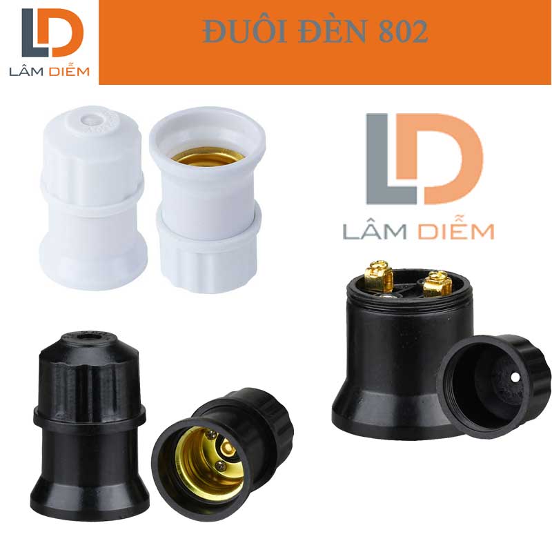 Bộ 2 đuôi bóng đèn E27 802