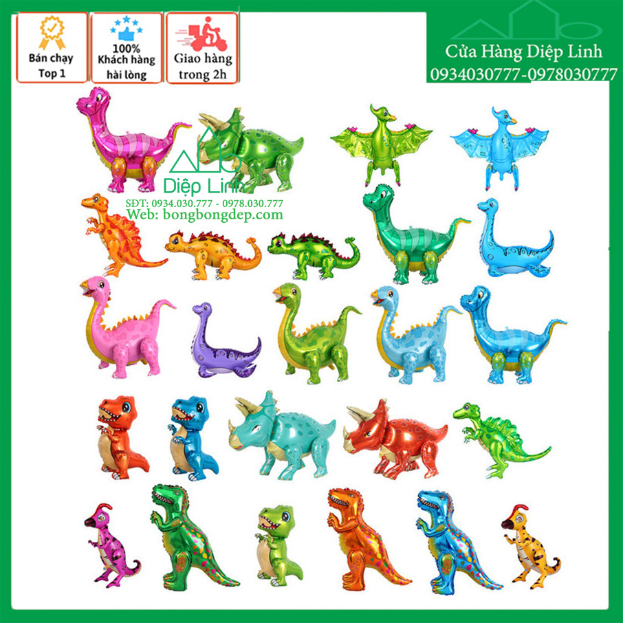 Bóng Kiếng Trang Trí Sinh Nhật Hình Khủng Long Dinosaur