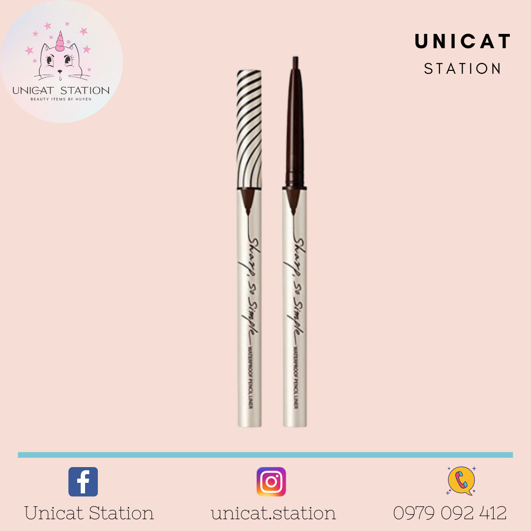 Kẻ Mắt CLIO Sharp, So Simple Waterproof Pencil Liner (Đen - Nâu)
