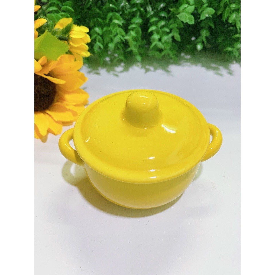 Chén bát ăn dặm gốm sứ cho bé,bát có nắp nhỏ 140ml