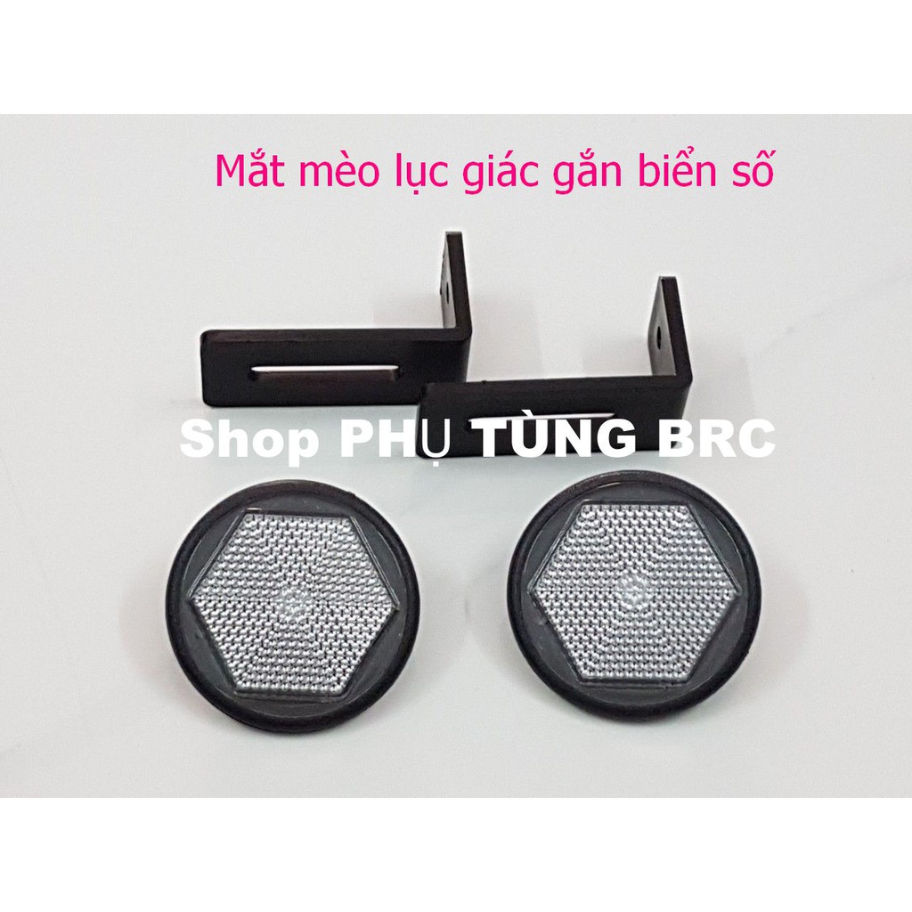 Mắt mèo lục giác gắn biển số ( SL: 1 cặp kèm pát, có đủ 5 màu cho khách chọn)