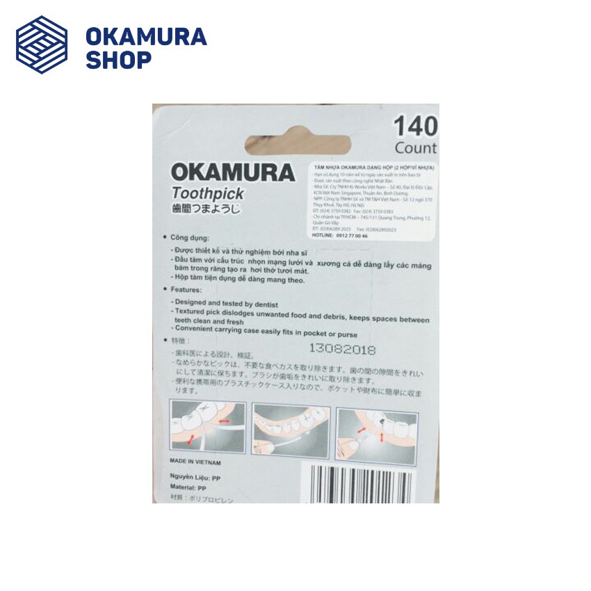 [HCM]Combo 10 Bịch Tăm nhựa Okamura 140 cây