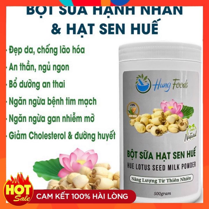 [Hàng Chính Hãng] Bột Sữa Hạt Sen Huế - Bột Dinh Dưỡng Dành Cho Mọi Lứa Tuổi - Hũ 500gr