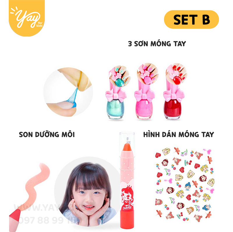 Combo 7 Món Đồ Chơi Trang Điểm Cho Bé 3+ | PINKY