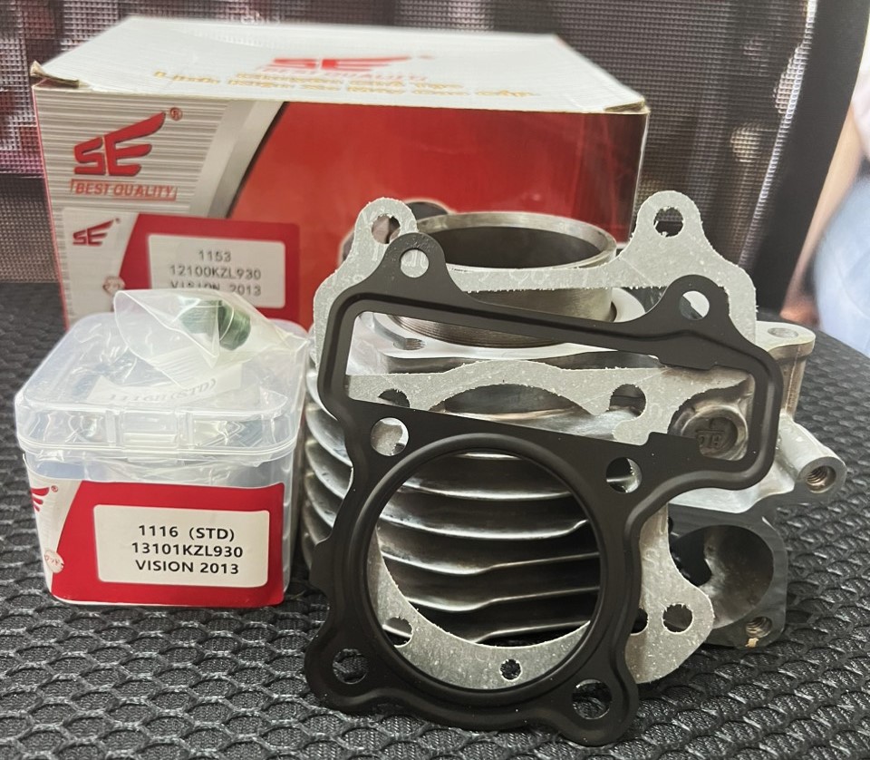 BỘ HƠI (XI LANH,PISTON,XÉC MĂNG) XE VISION 2013,VS CŨ, VS 2011,2012(KZL)