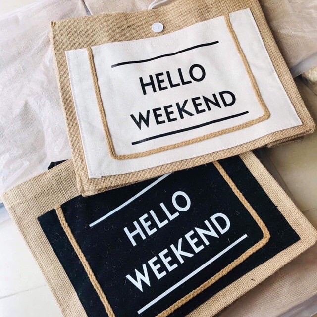 Túi Cói Đi Biển Đi Du Lịch Hello Weekend