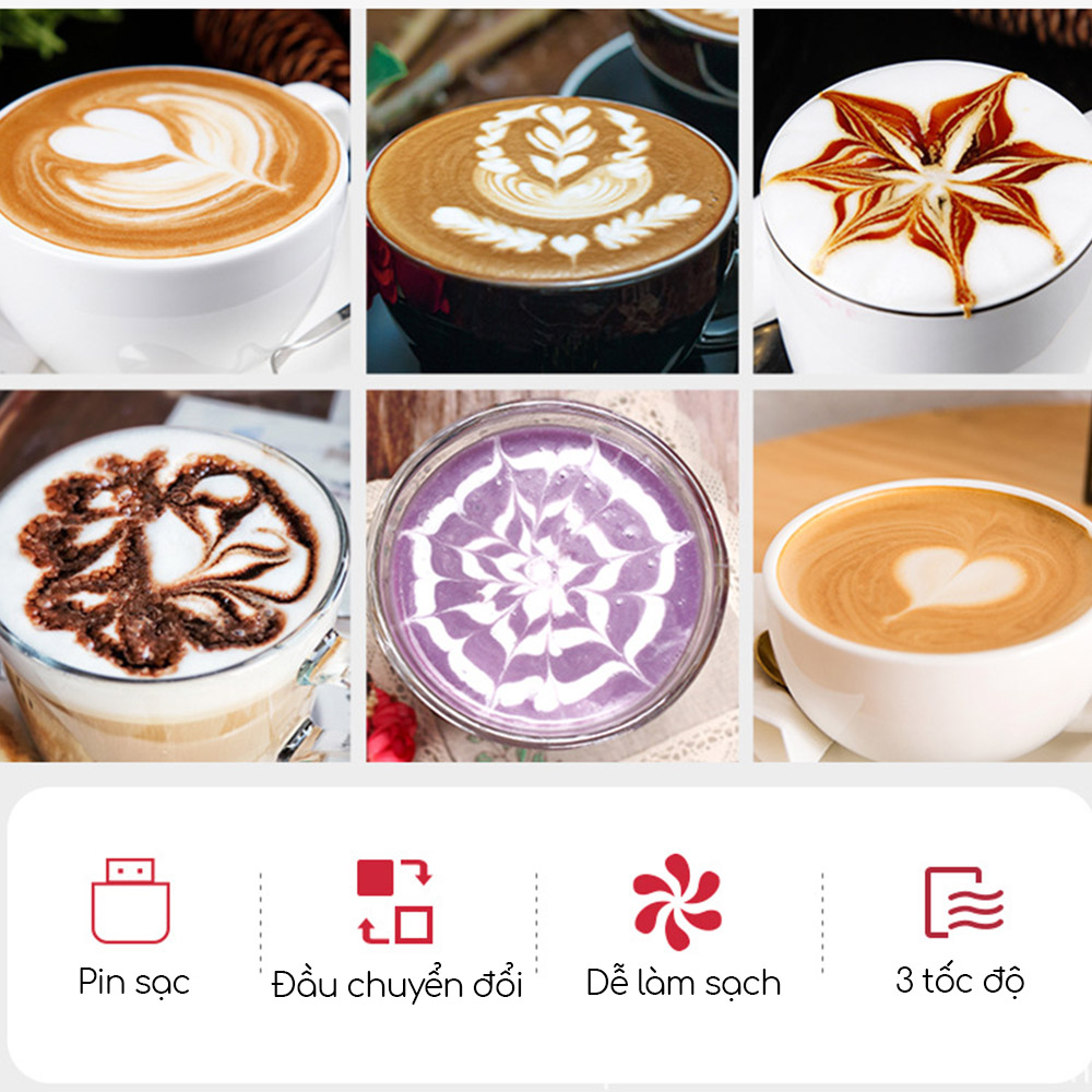 Máy đánh bọt đánh cafe đánh trứng tốc độ cao Dòng Cao Cấp 3 tốc độ
