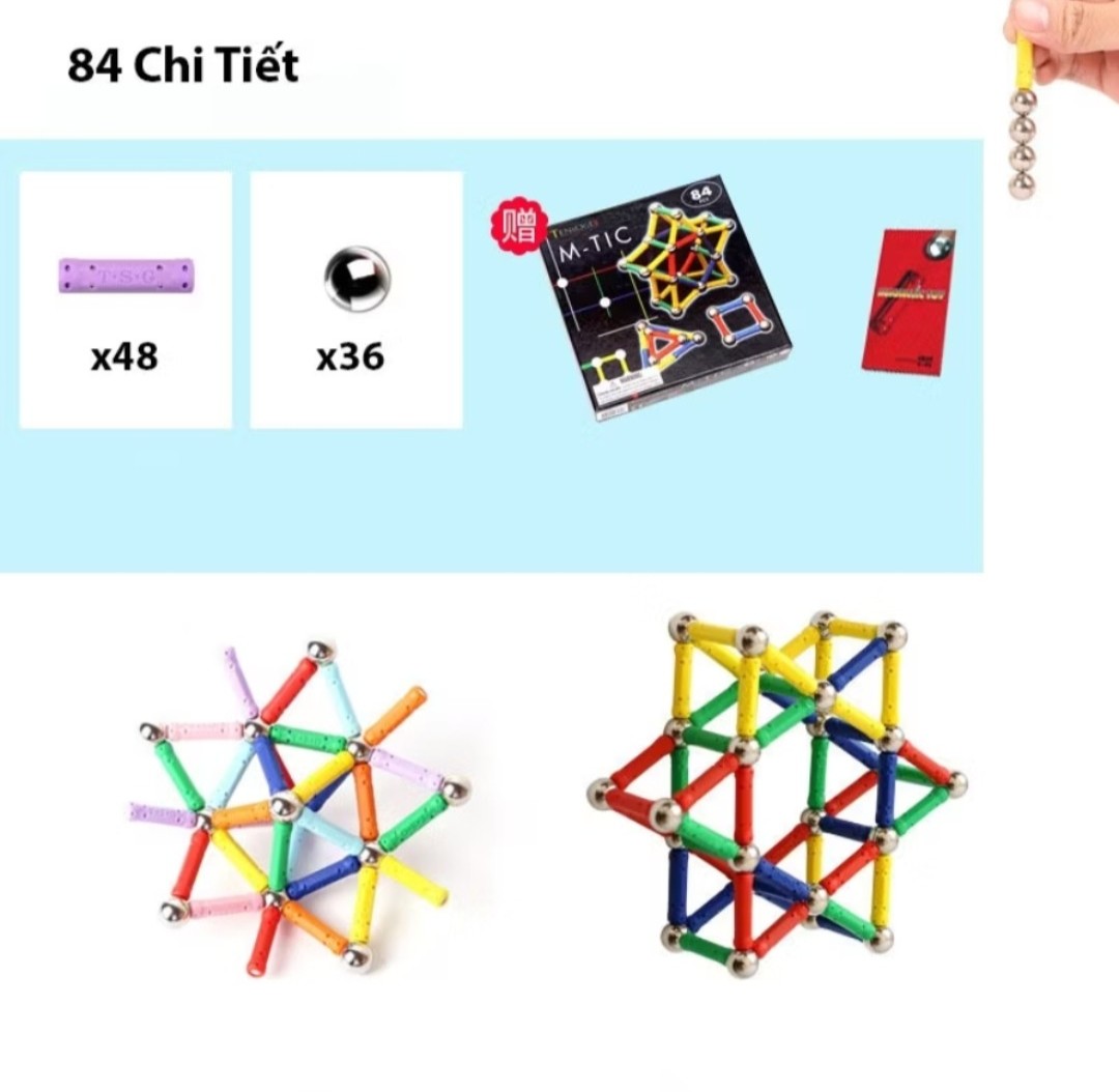 [HCM]Bộ Xếp Hình Nam Châm Vĩnh Cữu 96 Chi Tiết