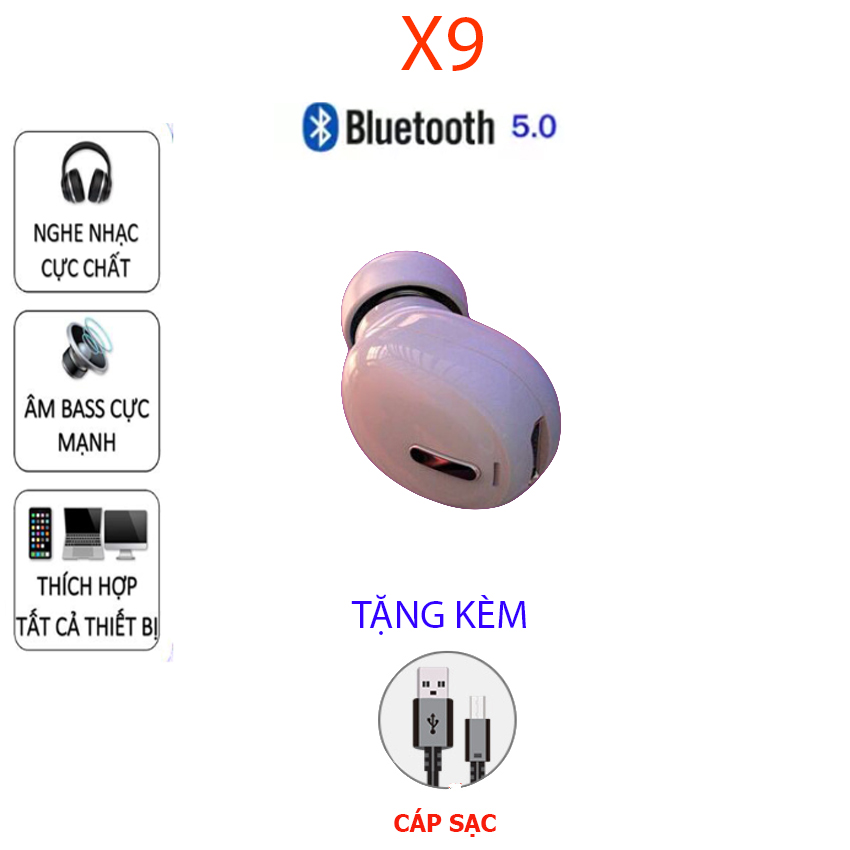Tai nghe nhét tai một bên kèm mic X9 bluetooth 5.0