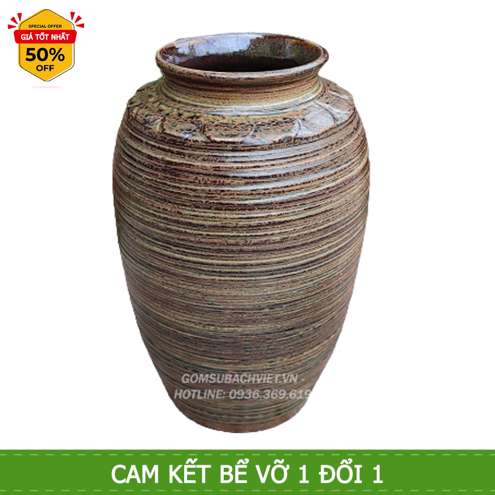 Bình hoa gốm sứ  bát tràng kiểu dáng Chum
