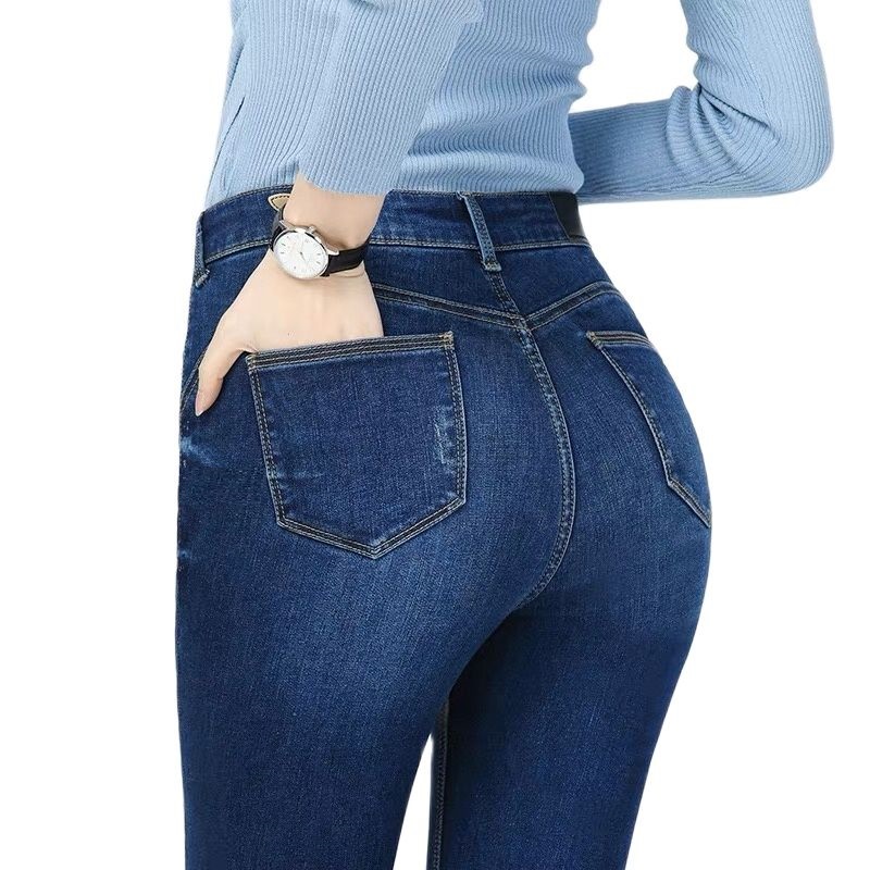 Quần Jean Nữ Lưng Cao 2023 Màu Xanh 1050 Co Giãn Tốt Thời Trang Cao Cấp PHƯƠNG VI FASHION Quần Bò Nữ Quần Dài Nữ Đẹp