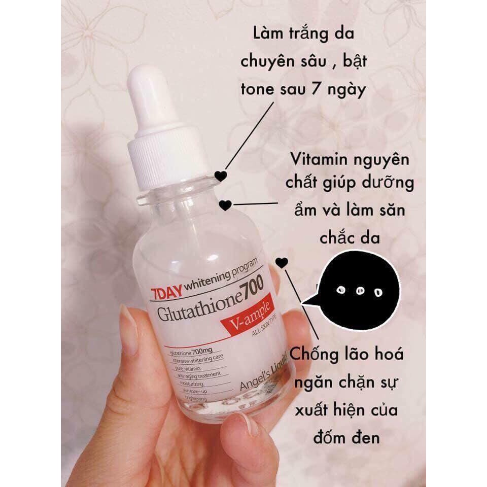 Combo Dưỡng Trắng Da 7DAY Angel's Liquid Whitening Program Gutathione 700V ( Serum & Cream )